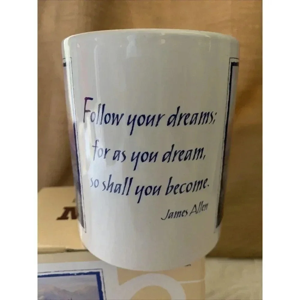 Vintage NEW in Box‎ Eagle Art Ceramic Coffee Mug Leanin Tree Inspirational Quote